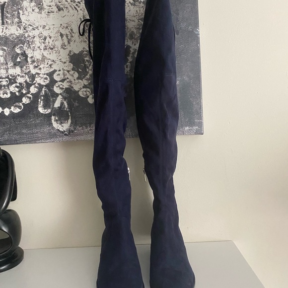 Marc Fisher Humor Blue Suede over the knee boots - Picture 11 of 14